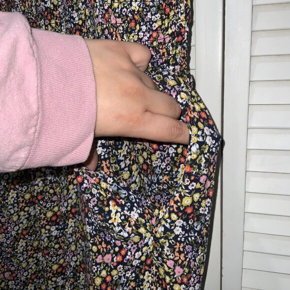 Loft Floral Smocked Halter Jumpsuit Size 12 - Picture 3 of 6